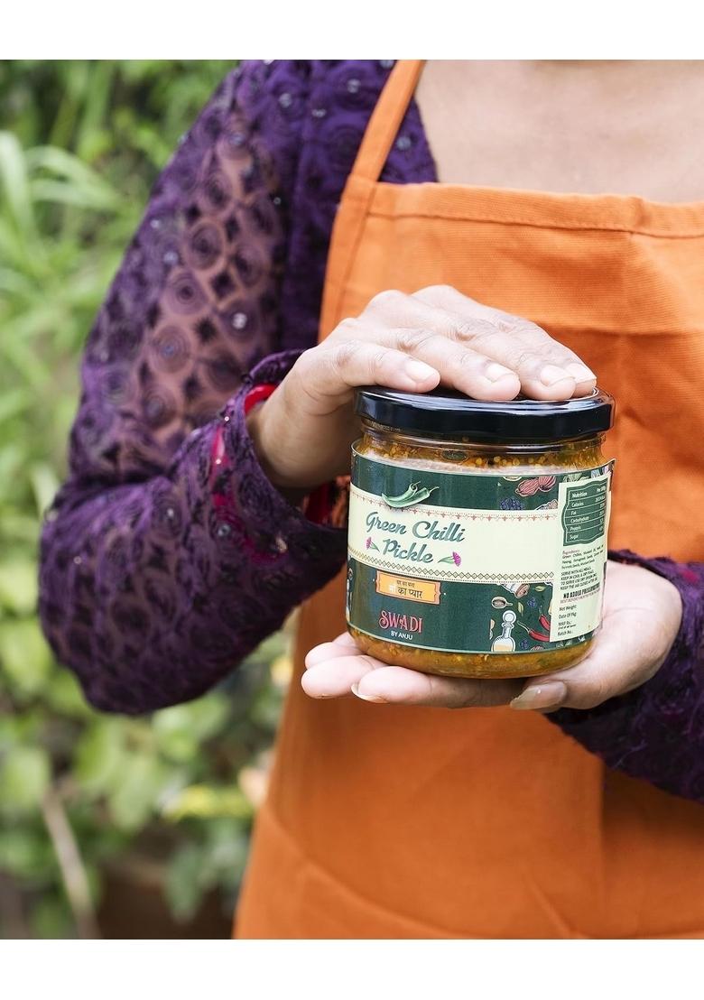 Swadi By Anju Green Chilli Pickle Rajasthani Hari Mirch Ka Achar | Spicy And Tangy Homemade Fresh No Artificial Preservatives Or Colors 500Gm