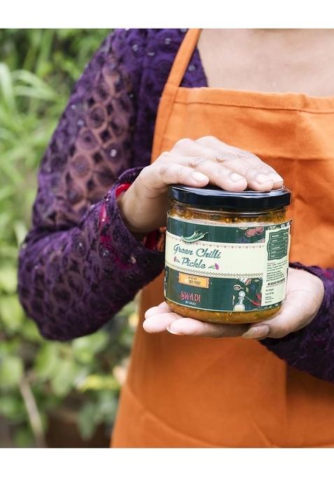 Swadi By Anju Green Chilli Pickle Rajasthani Hari Mirch Ka Achar | Spicy And Tangy Homemade Fresh No Artificial Preservatives Or Colors 500Gm