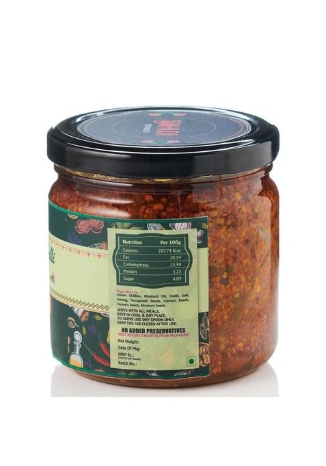 Swadi By Anju Green Chilli Pickle Rajasthani Hari Mirch Ka Achar | Spicy And Tangy Homemade Fresh No Artificial Preservatives Or Colors 500Gm