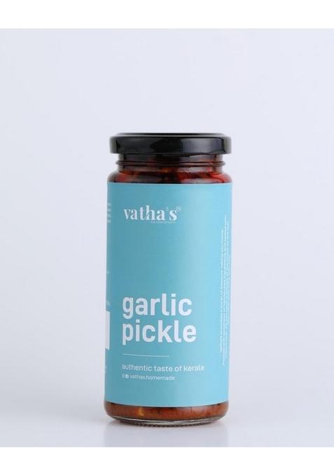 Vatha'S Vathas Garlic Pickle 225G | Authentic Kerala Achar Homemade Style South Indian Premium Glass Jar Ready To Eat