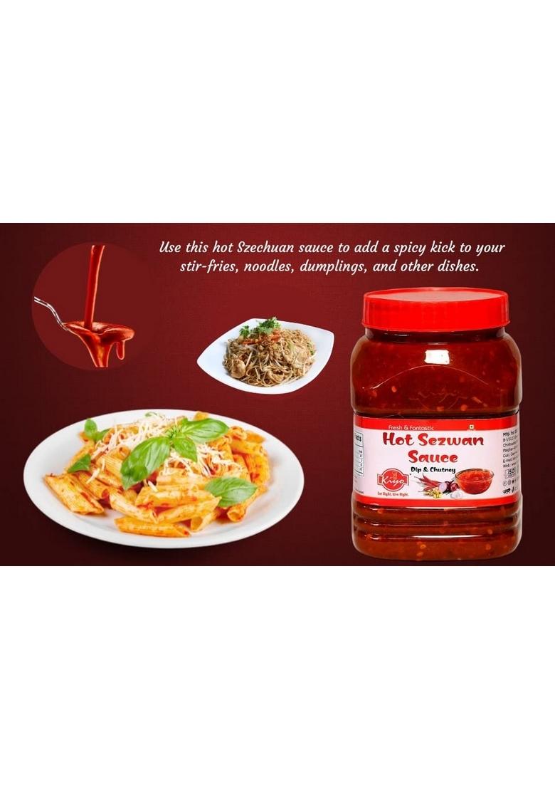 Kiyo Hot Sezwan Chutney || Made With Fresh And Natural Ingredients No Artificial Flavours Colours Added 900 Gm