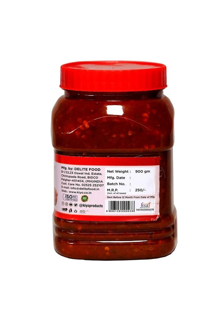 Kiyo Hot Sezwan Chutney || Made With Fresh And Natural Ingredients No Artificial Flavours Colours Added 900 Gm