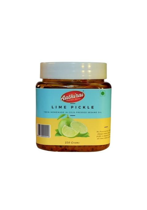 Aathirai Lime Pickle 250G | No Artificial Preservatives 100 Natural Organic Homemade Made With Cold Pressed Sesame Oil Sour
