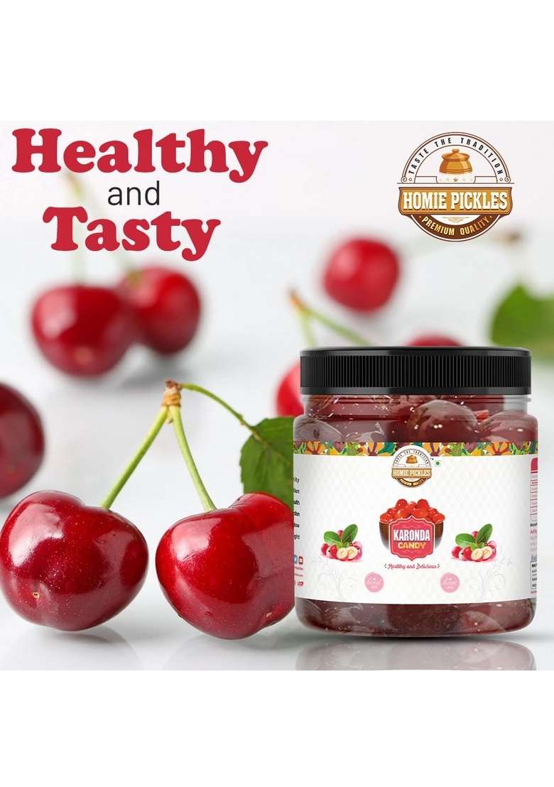 Homiepickles Fresh And Natural Homemade Karonda Cherry Murabba Fruits Sweet Red Pack Of 1 400Gm - Indya