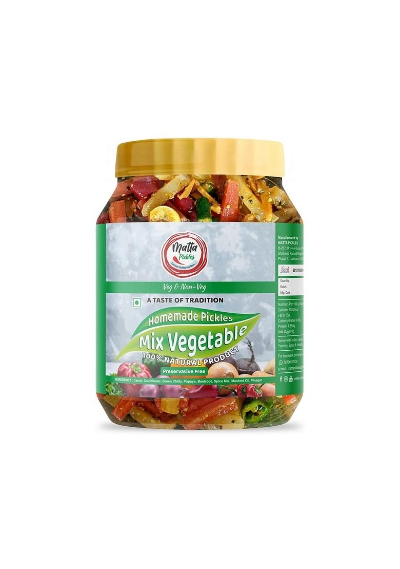 Matta Pickles Homemade Mixed Vegetable Pickle With 100 Natural | Ghar Ka Desi Achaar 425 Gram