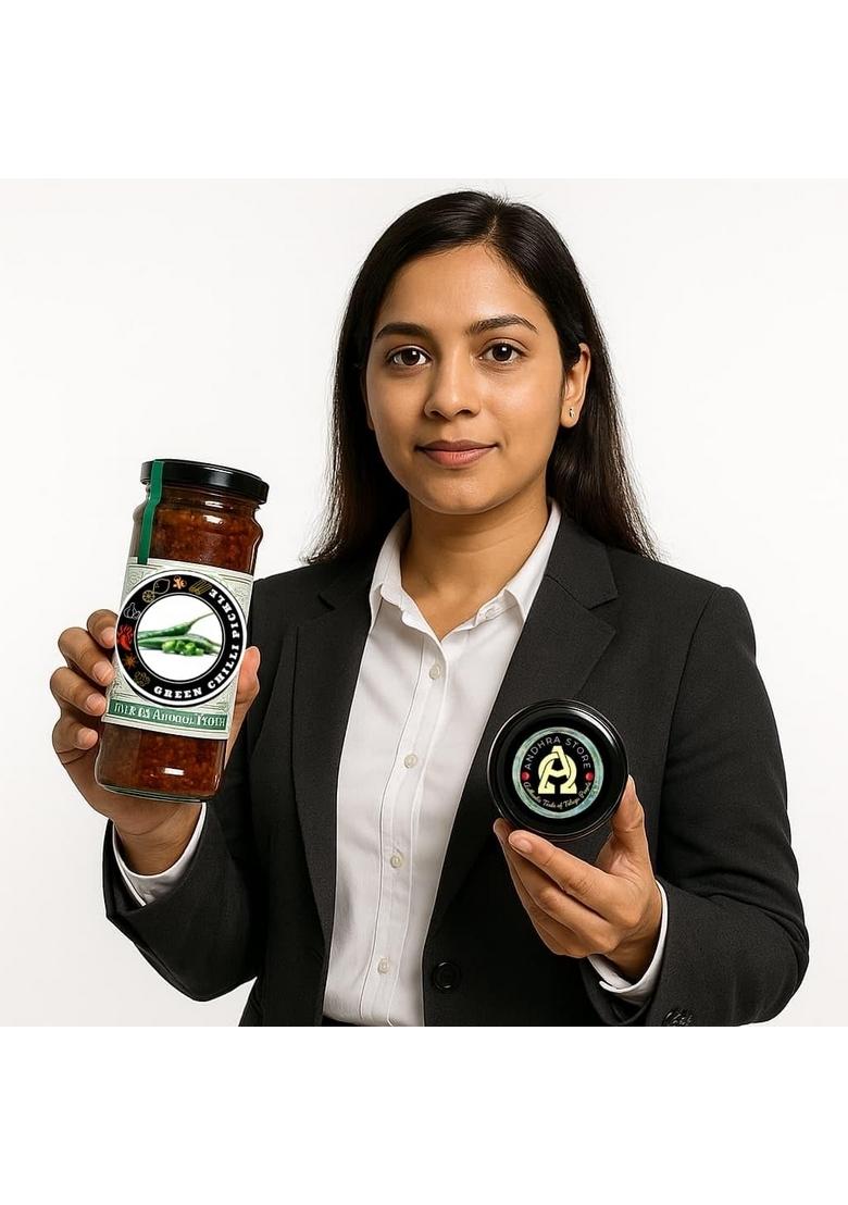 Andhra Store | Green Chilli Pickle Style Flavour Spicy 250 Gms