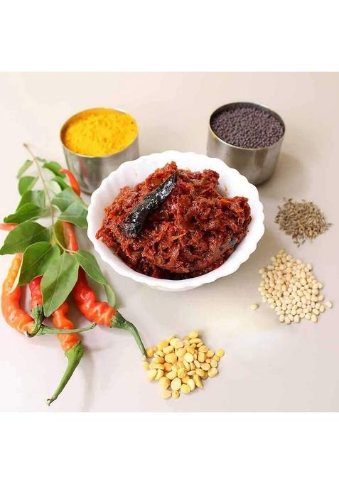 Sitara Foods Jain Red Chilli Pickle Without Garlic Made For Jains Pandu Mirapakaya Pachadi Super Spicy 1000 Grams Pack