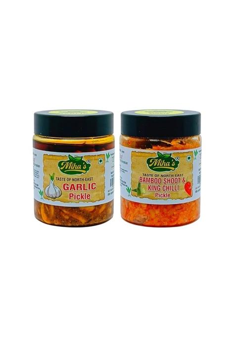 Miha'S North East Garlic Pickle And Bamboo Shoot King Chilli Combo Pack