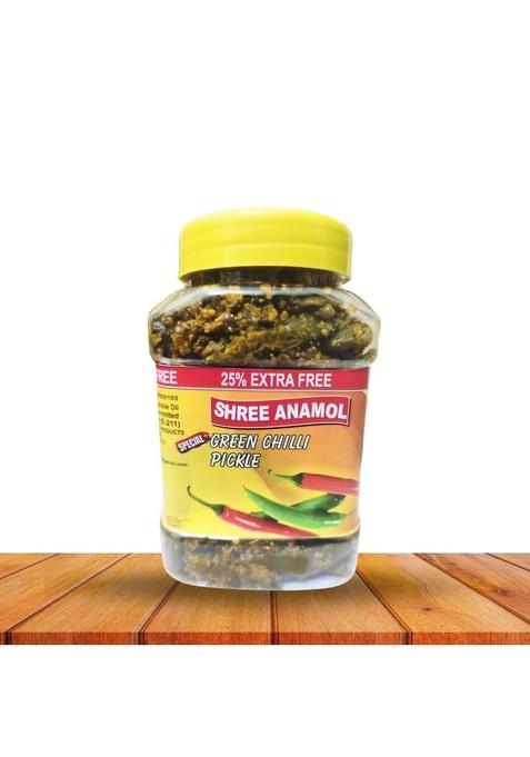 Shree Anamol Food Products Green Chilli Pickle Homemade Hari Mirch Ka Aachar | Spicy In Authentic Punjabi Style With Mustard Oil Spices No Added Artificial Colour 1 Kg