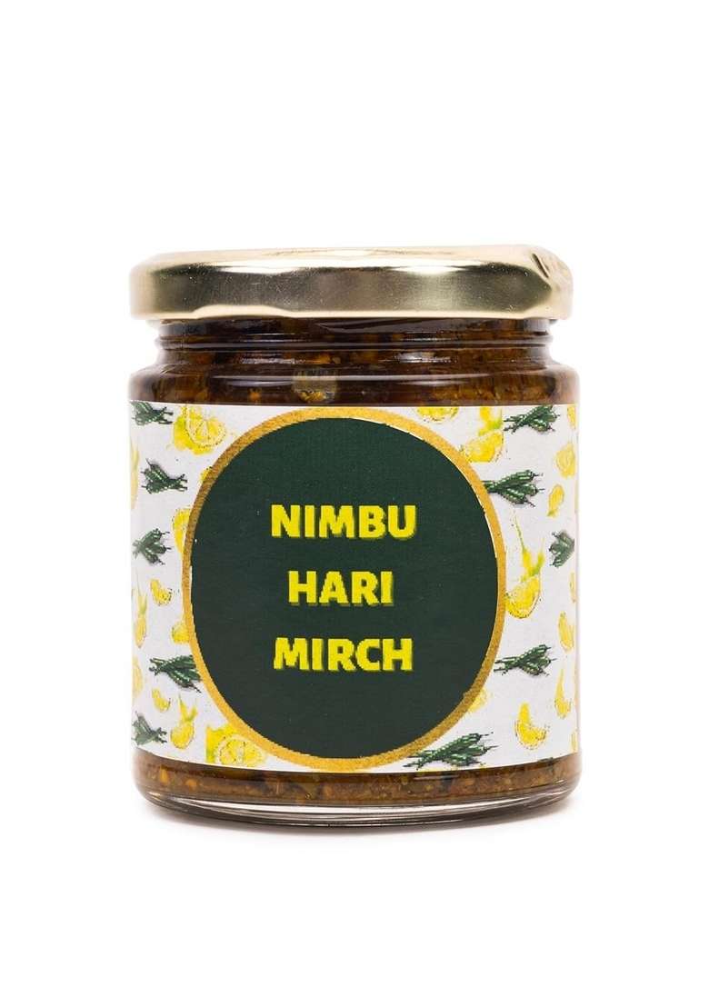 Pickled Delights Nimbu Hari Mirch Lemon Green Chilli Pickle Flavour Tangy Spicy 200 Grams - Indya