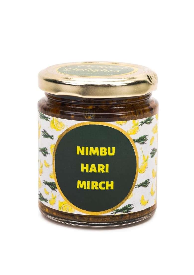 Pickled Delights Nimbu Hari Mirch Lemon Green Chilli Pickle Flavour Tangy Spicy 200 Grams - Indya