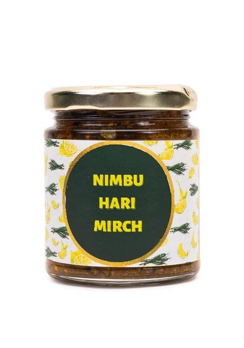 Pickled Delights Nimbu Hari Mirch Lemon Green Chilli Pickle Flavour Tangy Spicy 200 Grams