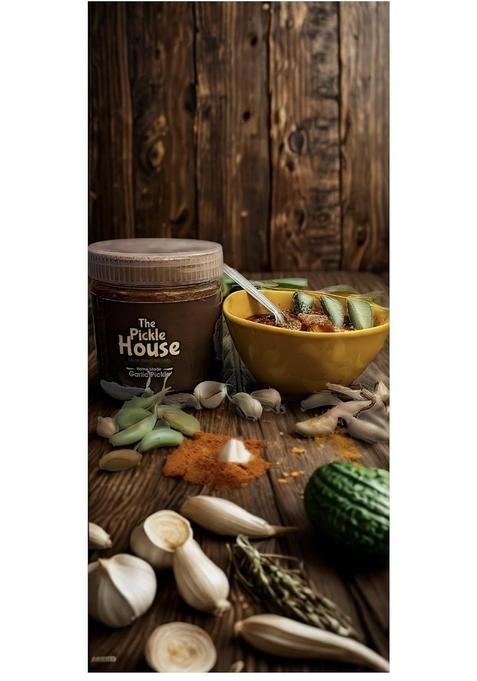 The Pickle House Homemade Garlic | Spicy Peeled Pickles No Chemical Presevatives Prepared From Healthy Oil Natural Ingredients Rich Flavor 250G