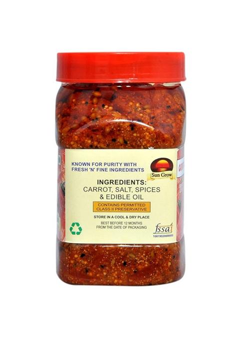 Sun Grow Organics Punjabi Carrot Pickle || 850G | 100 Fresh Achar With Homemade Taste Pure Natural Healthy Ingredients