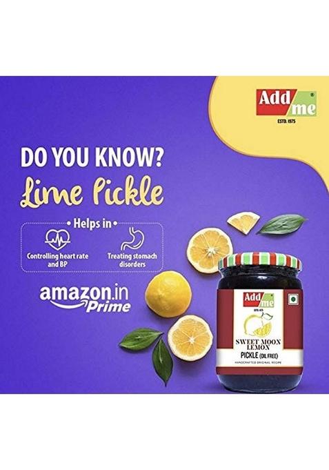 Add Me Khatta Meetha Lemon Pickle 600G Nimbu Ka Achar Khatti Meethi Pani Puri Bhelpuri Sweet And Sour Chutney Sonth 240G