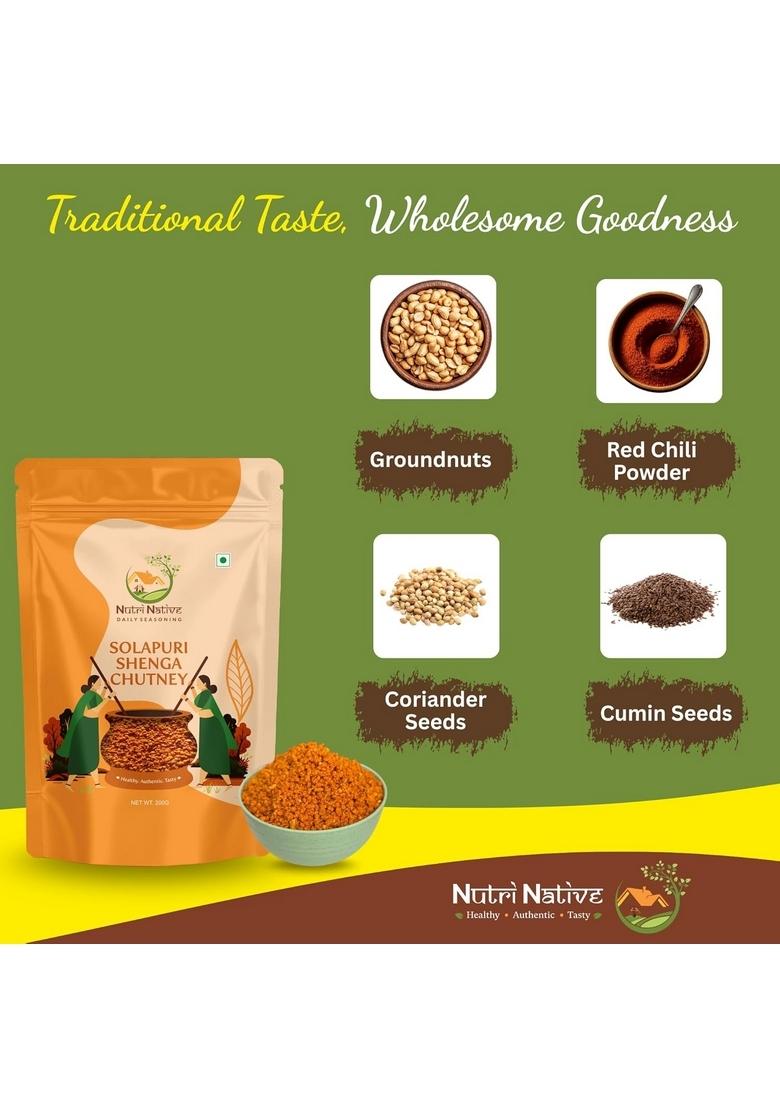 Nutrinative Pack Of 2 – Nut Seeds Dip With Almonds Cashews Walnuts Sesame Dry Coconut Coriander Cumin Vegan No Sugar Gluten Free 200G Each Idli Podi Shenga Chutney