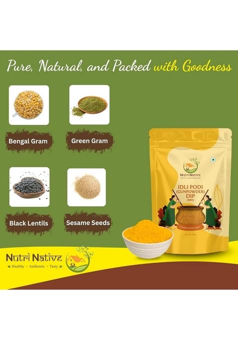 Nutrinative Pack Of 2 – Nut Seeds Dip With Almonds Cashews Walnuts Sesame Dry Coconut Coriander Cumin Vegan No Sugar Gluten Free 200G Each Idli Podi Shenga Chutney