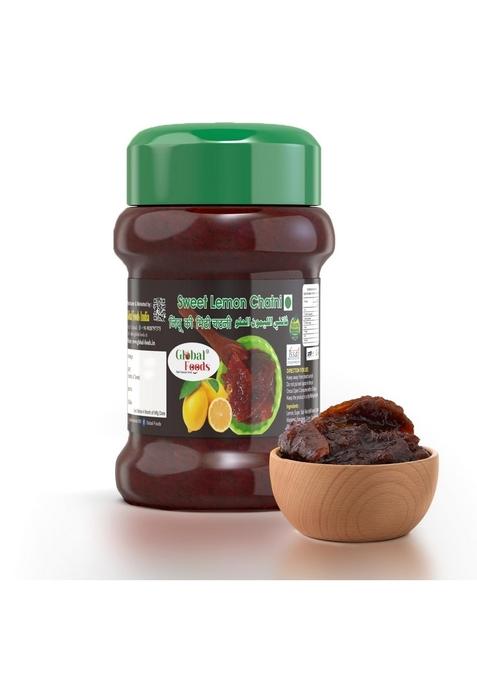 Global Foods Delicious Sweet Lemon Chutney 200Gm Nimbu Limbu Meethi Chatni Khatti Pickles Without Oil