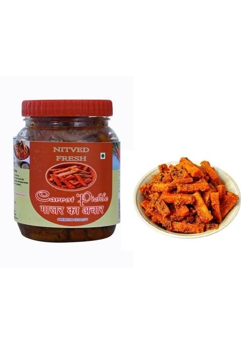 Nitved Fresh Carrot Pickle Homemade Best Sour Spicy Gajar Ka Achar 400G