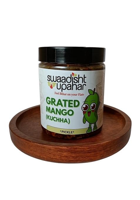 Swaadisht Upahar Grated Mango Pickle Kuchha Style | Authentic Bihari Achar Homemade Sun Dried Preservative Free Spicy Tangy 250G Jar