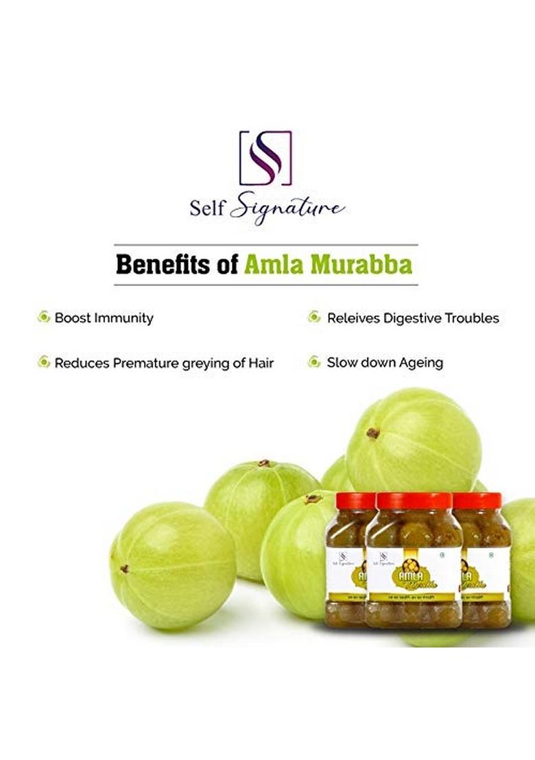 Self Signature Organics Amla Murabba | 100 Fresh With Homemade Taste Pure Natural Healthy 900 Gram