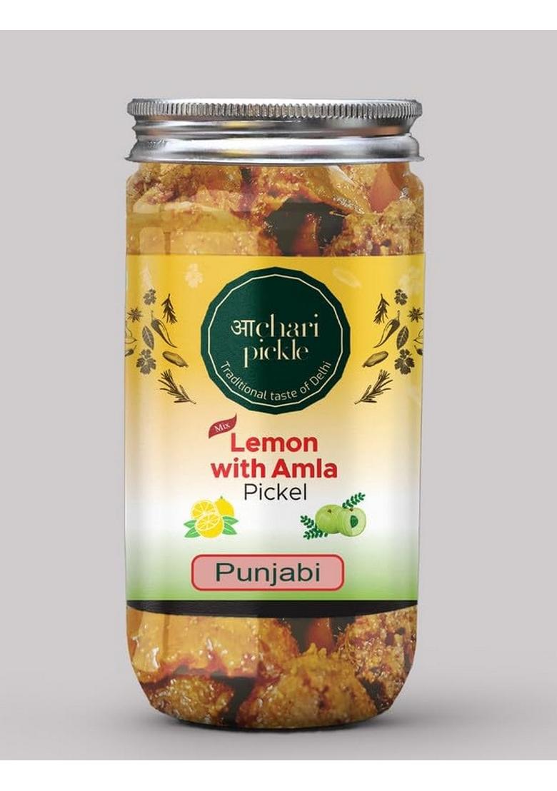 Achari Pickles Lemon With Amla Mix Pickle Punjabi 400 Gm Ghar Ka Achar
