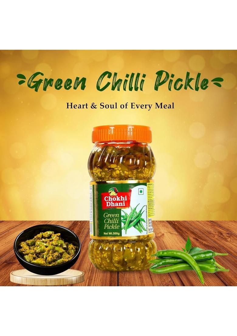 Chokhi Dhani Green Chilli Pickle 500G And Garlic 200G