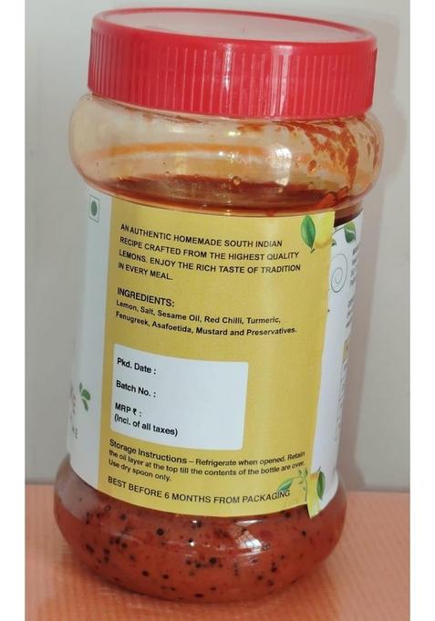 Veetil Veeti Homemade Lemon Pickle Traditional Indian Condiment 350G