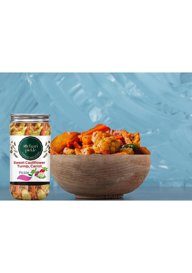Achari Pickles Delhiwala Gobhi Gajar Shalgam Pickle 400Grams Sweet Sour And Juicy Khatta Meetha Achar Mother’S Recipe | Organic North Indian Traditional Home Made Achaar