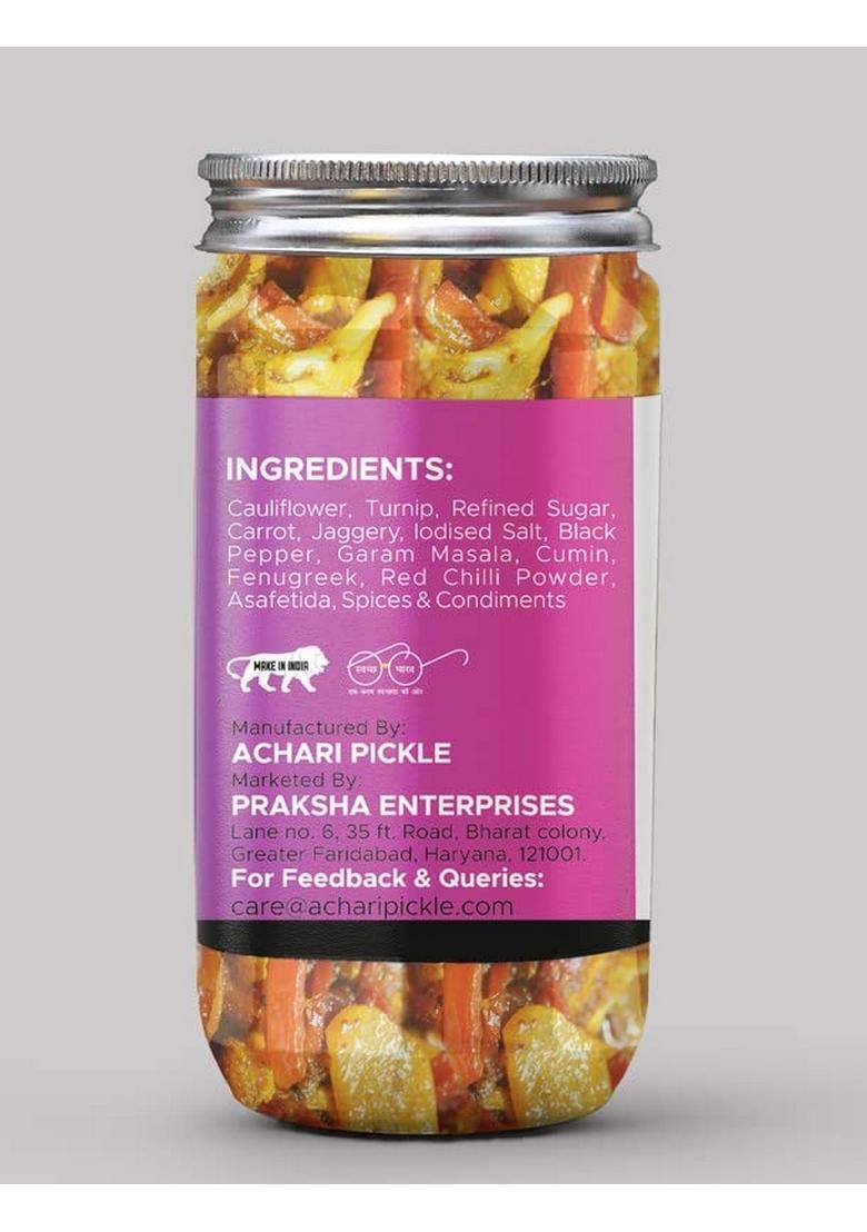 Achari Pickles Delhiwala Gobhi Gajar Shalgam Pickle 400Grams Sweet Sour And Juicy Khatta Meetha Achar Mother’S Recipe | Organic North Indian Traditional Home Made Achaar