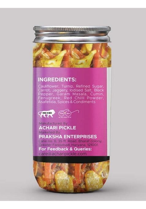 Achari Pickles Delhiwala Gobhi Gajar Shalgam Pickle 400Grams Sweet Sour And Juicy Khatta Meetha Achar Mother’S Recipe | Organic North Indian Traditional Home Made Achaar