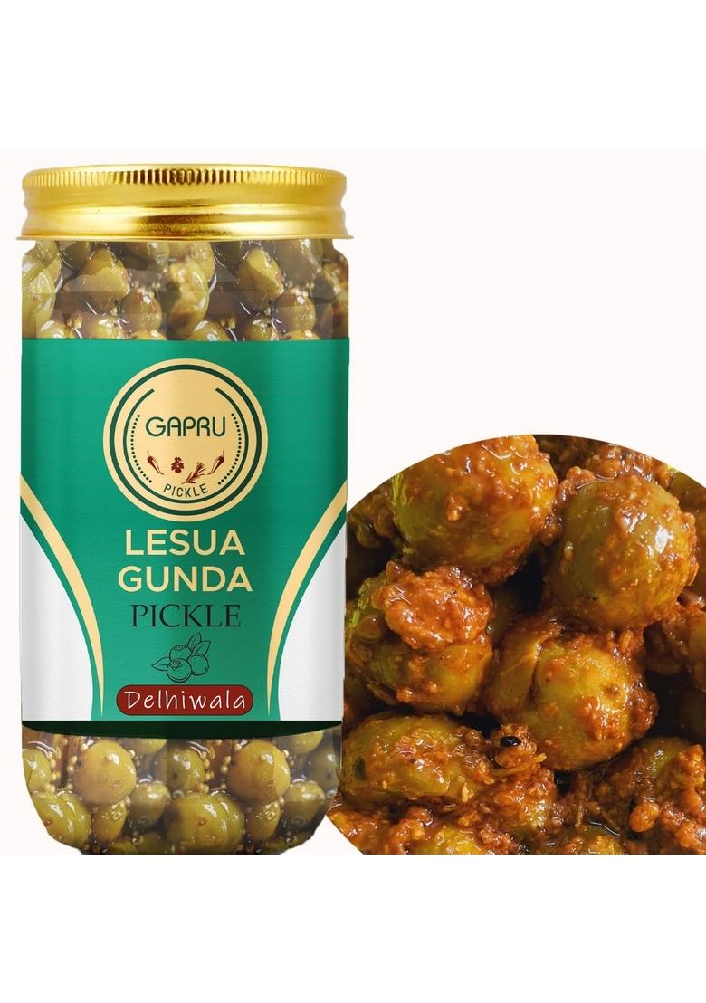 Gapru Pickle Delhiwala Home Made Lasode Lesua Gunda Achar 400Gm Rajasthani Lasoda Fruit Ka Achaar | Organic North Indian Traditional