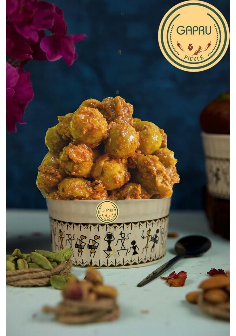 Gapru Pickle Delhiwala Home Made Lasode Lesua Gunda Achar 400Gm Rajasthani Lasoda Fruit Ka Achaar | Organic North Indian Traditional