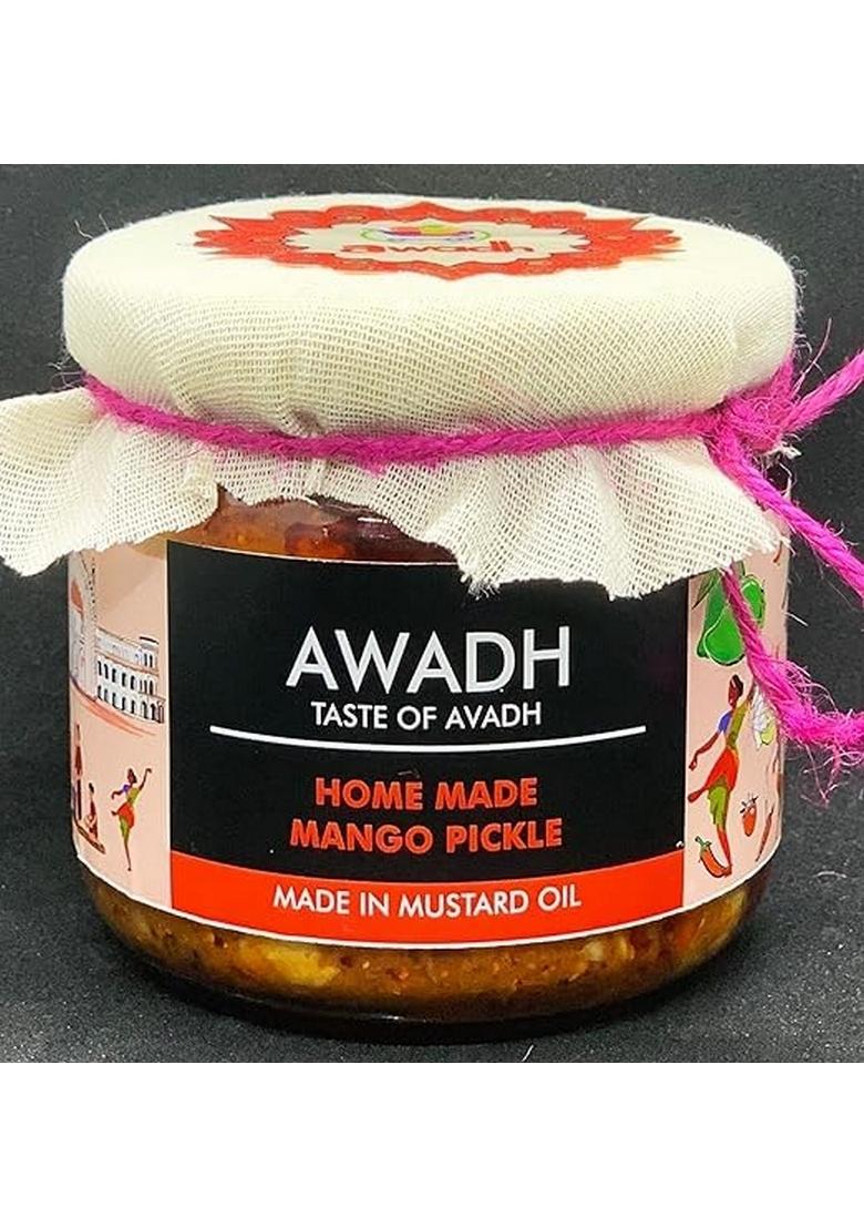 Awadh Mango Pickle 250G |U P Style Aam Ka Sukha Bharua Achar | Lowoil Low Salt Tangy Spicy Sour And Salty Dark Brown Long Sized Pieces |Homemade