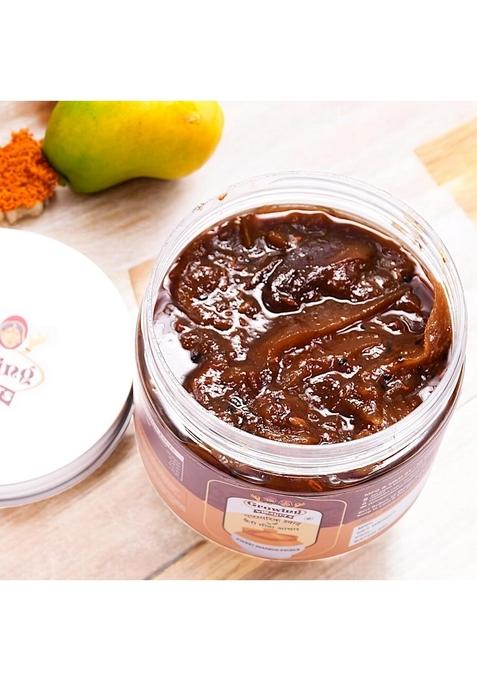 Growing Villagers Sweet Mango Chunda Pickle Traditional Gujrati Meetha Aam Ka Achar 600 Gram Jar