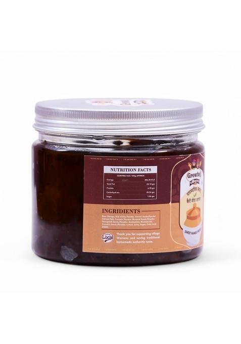 Growing Villagers Sweet Mango Chunda Pickle Traditional Gujrati Meetha Aam Ka Achar 600 Gram Jar