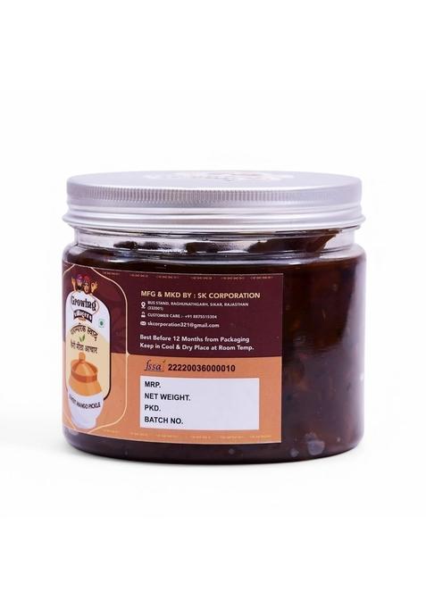 Growing Villagers Sweet Mango Chunda Pickle Traditional Gujrati Meetha Aam Ka Achar 600 Gram Jar