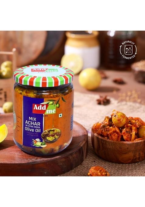 Add Me Mixed Pickle Chilli 1Kg In Extra Virgin Olive Oil Mango Chilii Lemon Carrot Ker Ginger Karonda Lasoda Fruit Mix Achar Mirchi Ka 500Gm 500G Pack Of 2