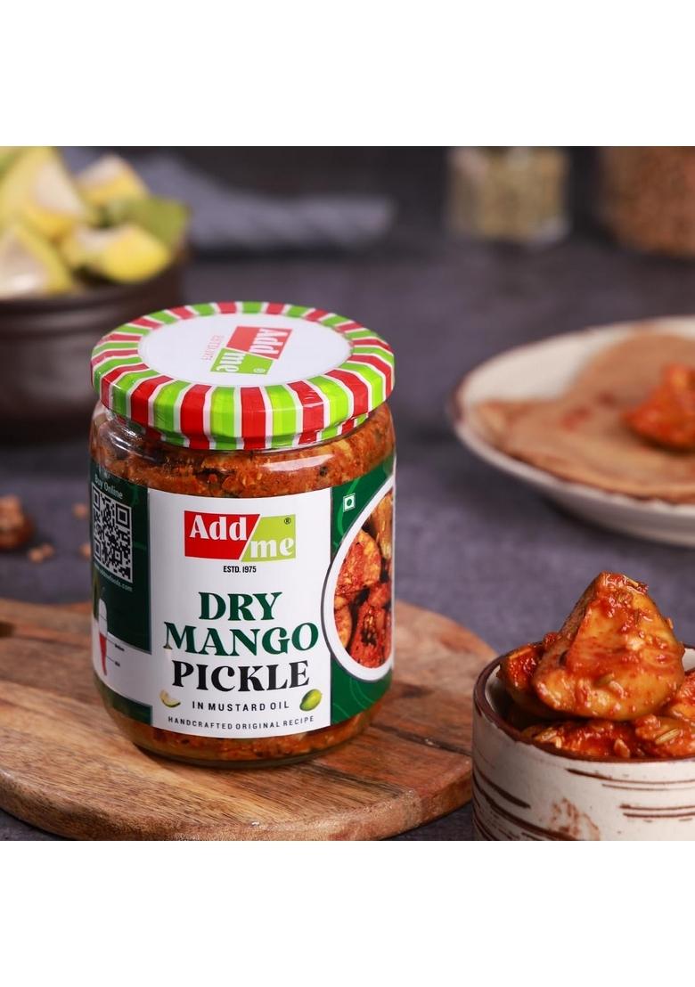 Add Me Rajasthani Masala Dela Teni Ker Pickle Dry Mango Ka Achar Sukha Aam 500Gm Each Combo Glass Jar Pack