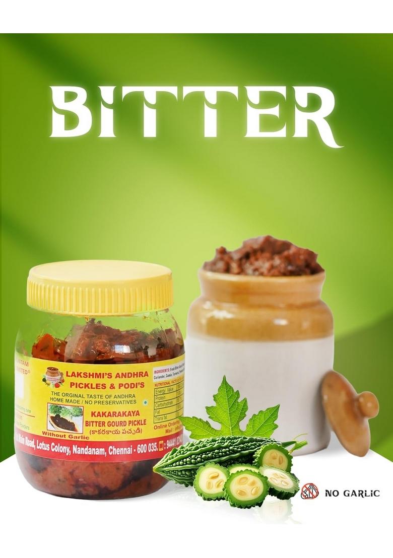 Lakshmi'S Andhra Pickles Podis Bitter Gourd Pickle 250 G