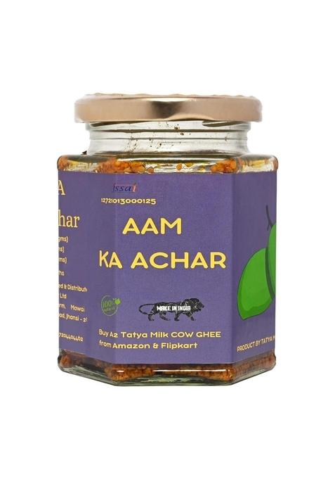 Tatya Milk Works Village Farm Homemade Aam Achar | Traditional Mango Pickle No Preservatives 100 Natural Taste 500 Grams