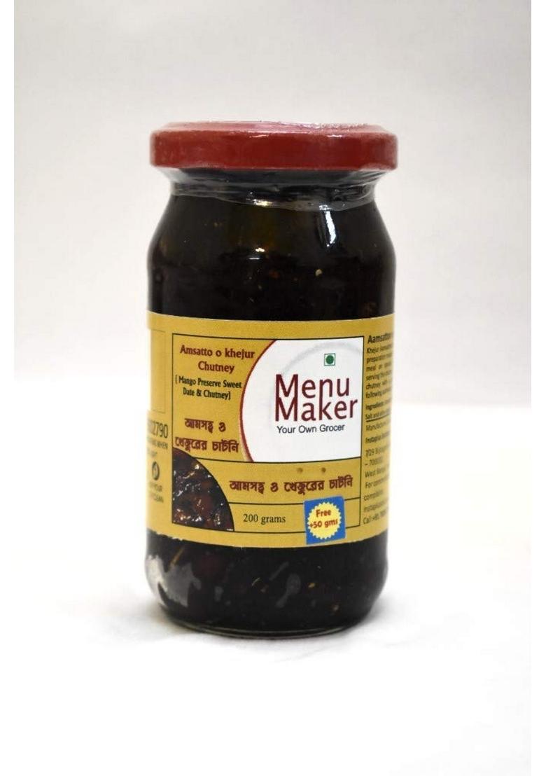Menu Maker Select Premium Chaltar Achar [Elephant Apple Pickle] And Aamsatto Khejurer Chutney [Mango Preserve Date Sweet Chutney] Combo Pack 250G Each