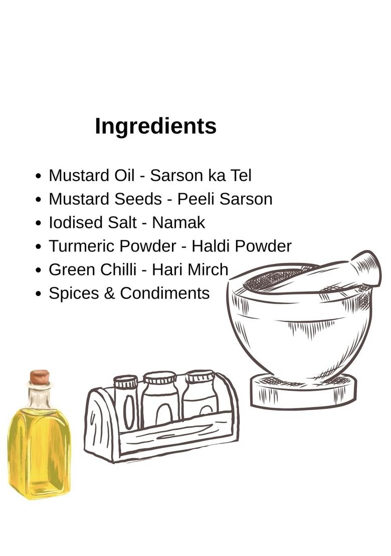 Gharse Store Try To Karo Hari Mirch Ka Bharwa Achaar | Stuffed Green Chilli Pickle Spicy Mustard Oil 350Gm