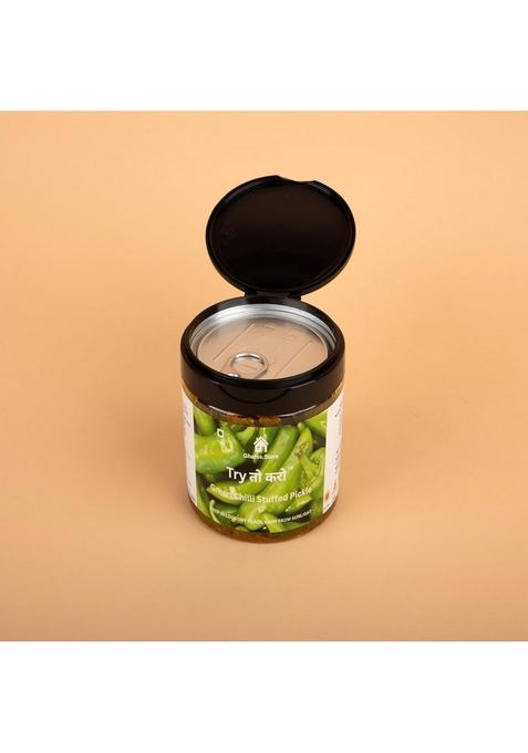 Gharse Store Try To Karo Hari Mirch Ka Bharwa Achaar | Stuffed Green Chilli Pickle Spicy Mustard Oil 350Gm