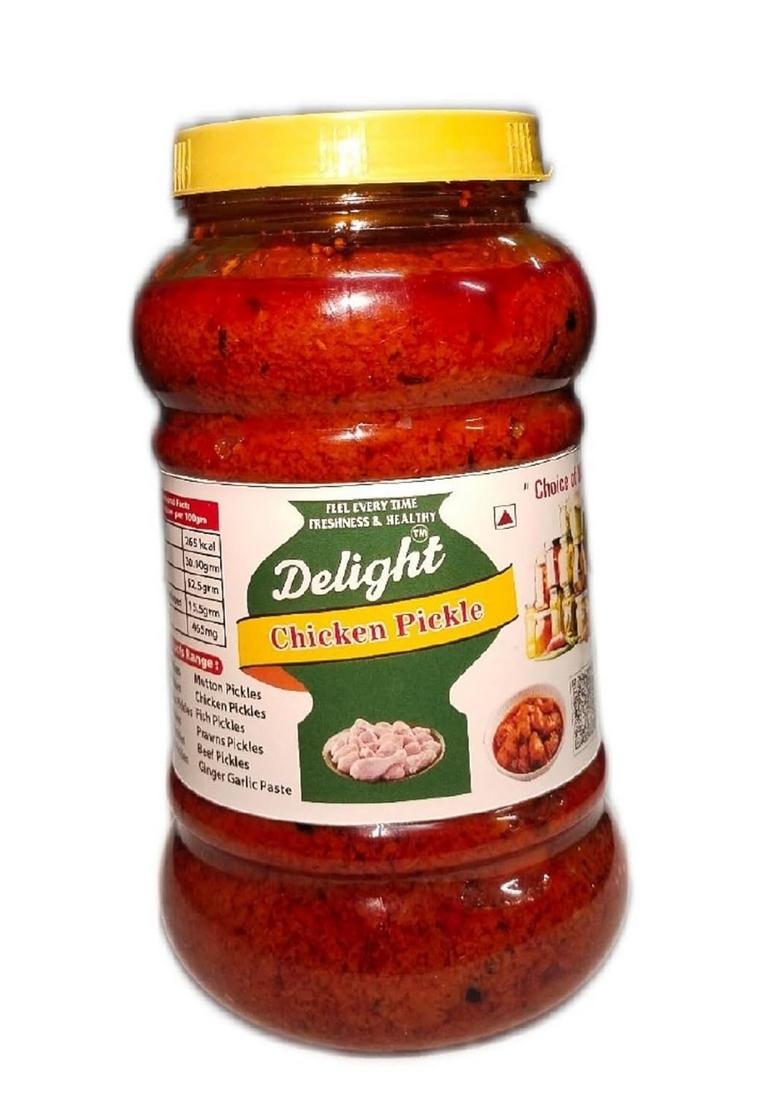 Delight Chicken Pickle Homemade Spicy And Tangy Delicious Fresh Ready To Eat With Jar 250 Grm