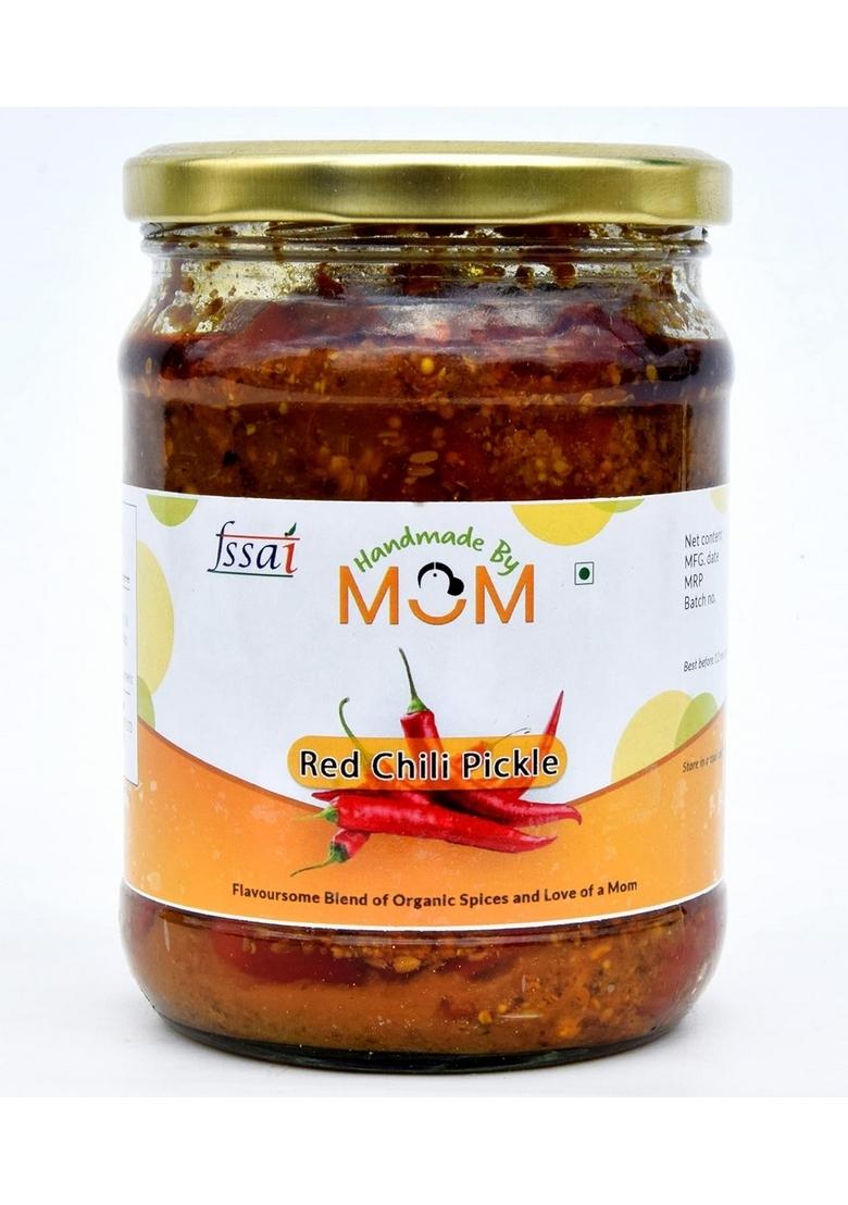 Handmade By Mom Stuffed Red Chilli Pickle In Cold Pressed Mustard Oil Authentic | Handpicked Raw Chilies No Preservatives Colors Hygienic Practices 500G Glass Jar A Culinary Heritage Packed With Love And Tradition