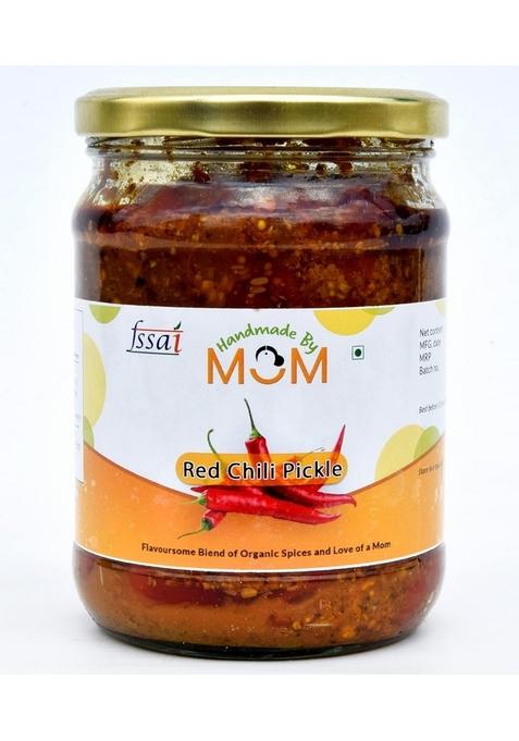Handmade By Mom Stuffed Red Chilli Pickle In Cold Pressed Mustard Oil Authentic | Handpicked Raw Chilies No Preservatives Colors Hygienic Practices 500G Glass Jar A Culinary Heritage Packed With Love And Tradition