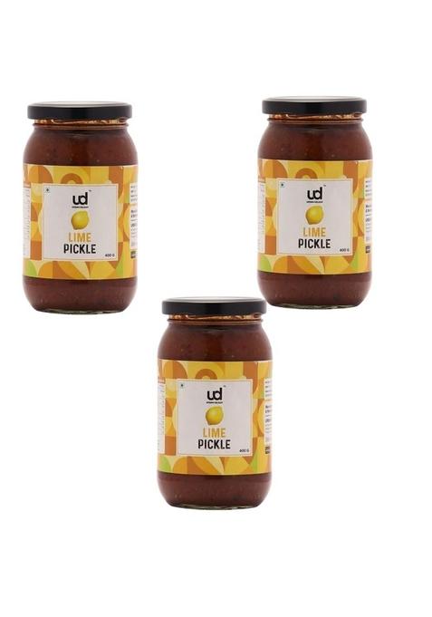 Urban Delight Lime Pickle 400G Pack Of 3 | Nimbu Ka Achar In Mustard Oil Perfect Balance Zesty Tang Fiery Heat Rich Indian Spices To Deliver An Irresistible