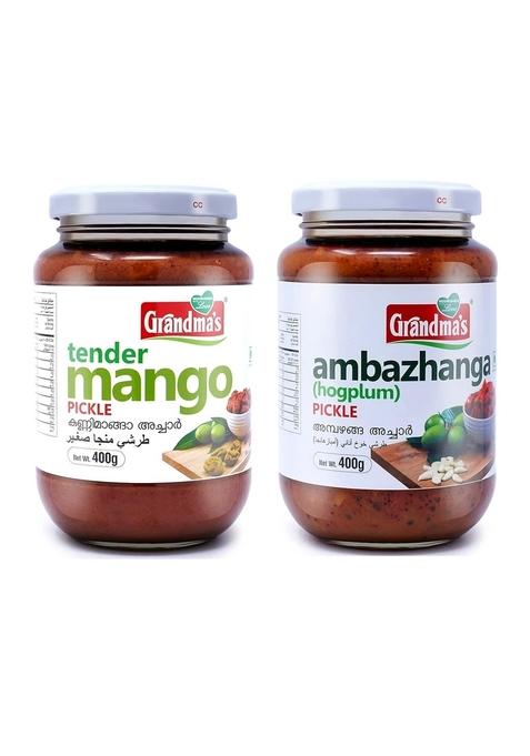 Grandmas Authentic Kerala Style Tender Mango Pickle Ambazhanga Combo | 400G Bottle Healthy And Tasty