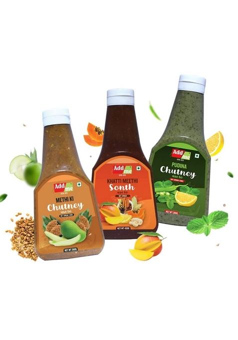 Add Me Homemade Chutney Sauce Mixed Combo Meethi Khatti Sonth 450G Pudina Dip 390G Mango Pickle Methi Dana Achar Classic Indian Chutneys Offer